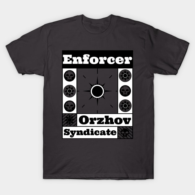 Orzhov Syndicate | Enforcer | MTG Guild Black & White on Grey Design T-Shirt by ChristophZombie